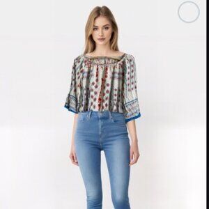 John Paul Richard Flowy  Bohemian Top Summer Small Mexican Peasant